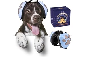 Famikako Upgraded Dog Ear Muffs for Noise Protection - 22dB NRR Noise Cancelling Headphones with Dog Paw Design, Calming Earmuffs for Thunder, Fireworks & Hunting (S, Light Blue-Gray)