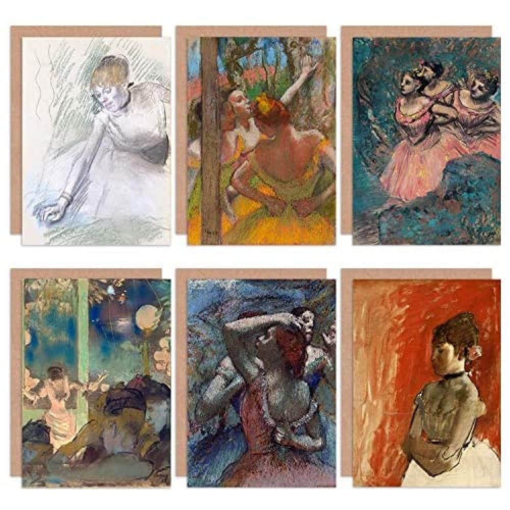 Artery8 Edgar Degas Ballet Rehearsal Stage Dancers Becat Red Girls Fine Art Greeting Card Pack of 6 — image 1