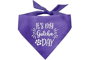 ZPPRJF It's My Gotcha Day Dog Bandana, Dog Bandana, Purple Pet Dog Scarf Accessories, Pet Dog Triangle Scarf, Funny Cute Dog Bandana, Dog Bandana for Small Medium Large Dogs, Dog Bandana Pet Scarf (C61)