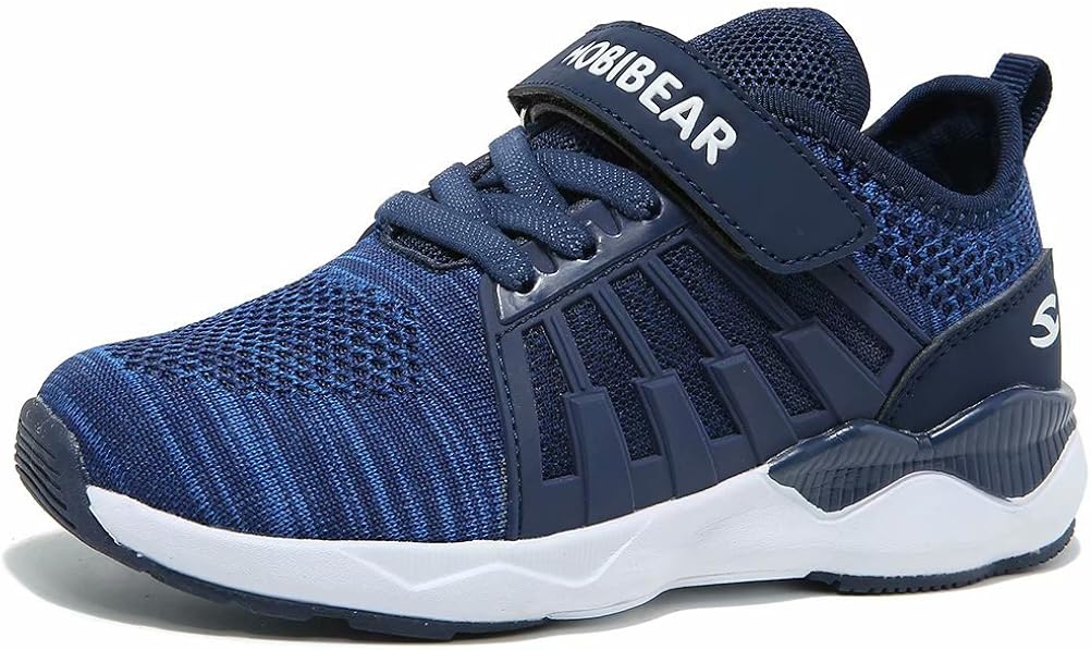  | HOBIBEAR Kids Breathable Knit Sneakers Lightweight Mesh Athletic Running Shoes | Running