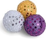 Petface Glitter Balls Cat Toy Pack of 3 Lightweight Sparkle Balls view 7