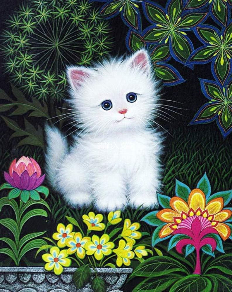 New 5D Diamond Painting Kits for Adults Kids, Awesocrafts Cute White