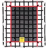 Orion Motor Tech Cargo Net for Pickup Truck Bed, 6'x4.8' Truck Bed Net for SUV ATV Oil Rig Cargo Rack, Heavy Duty Pickup Cargo Net Safety Mesh Net with S-Hook Straps Tie Down Strap Bungee Cord