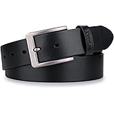 Buffway Men’s Full Grain Leather Belt – Solid One-Piece Leather, 1.5” Wide for Jeans & Business Casual, Gift Box Included