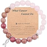 ZZLTAWS Breast Cancer Awareness Bracelets, Natural Stone Beaded Bracelets,Inspirational Bracelets Gifts for Women Girls Best Friend Sister