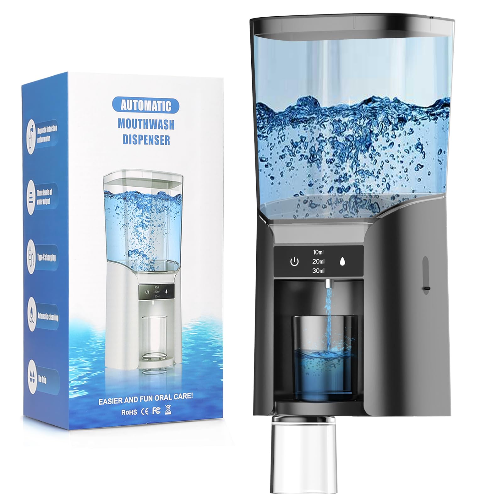 Photo 1 of Automatic Mouthwash Dispenser for Bathroom,Wall Mounted Mouthwash Dispenser,Touchless Mouthwash Dispenser,2 Magnetic Cup and 3 Levels,Bathroom Accessories Dispensers Suitable for All Age Groups