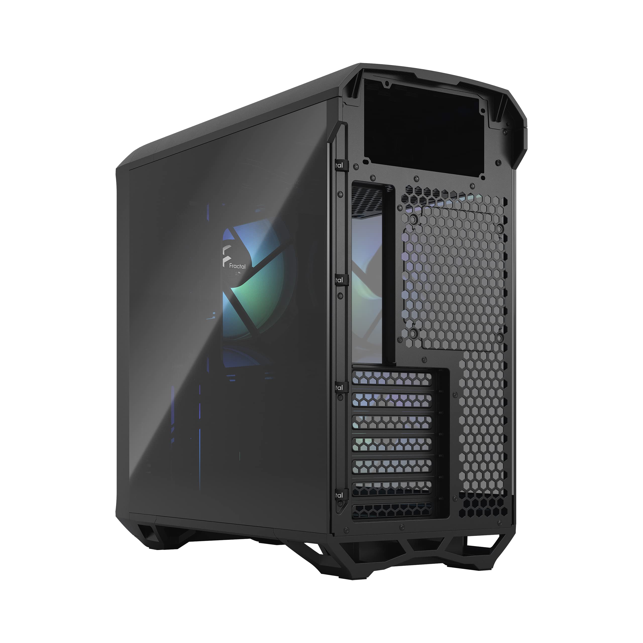 Fractal Design Torrent Compact RGB Black - Light Tint Tempered Glass Side Panels - Open Grille for Maximum air Intake - Two 180mm RGB PWM Fans Included - Type C - ATX Airflow Mid Tower PC Gaming Case