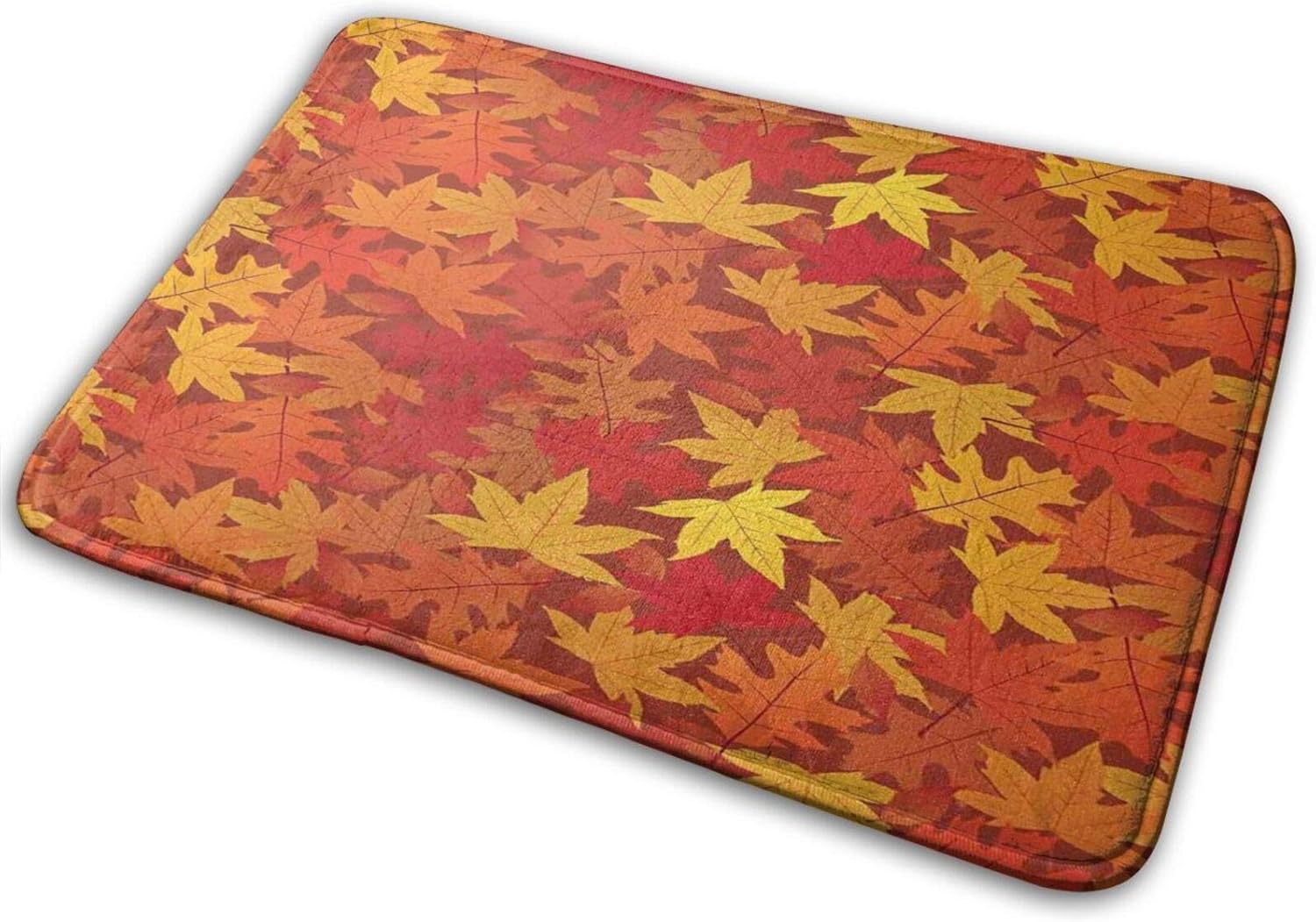 Haoerwu Microfiber Bath Mat Rug,Multi Colored Autumn Fall Maple Leaves