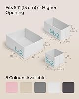 SONGMICS Drawer Organisers Set of 6 Foldable Fabric Storage Boxes Cloud White view 4