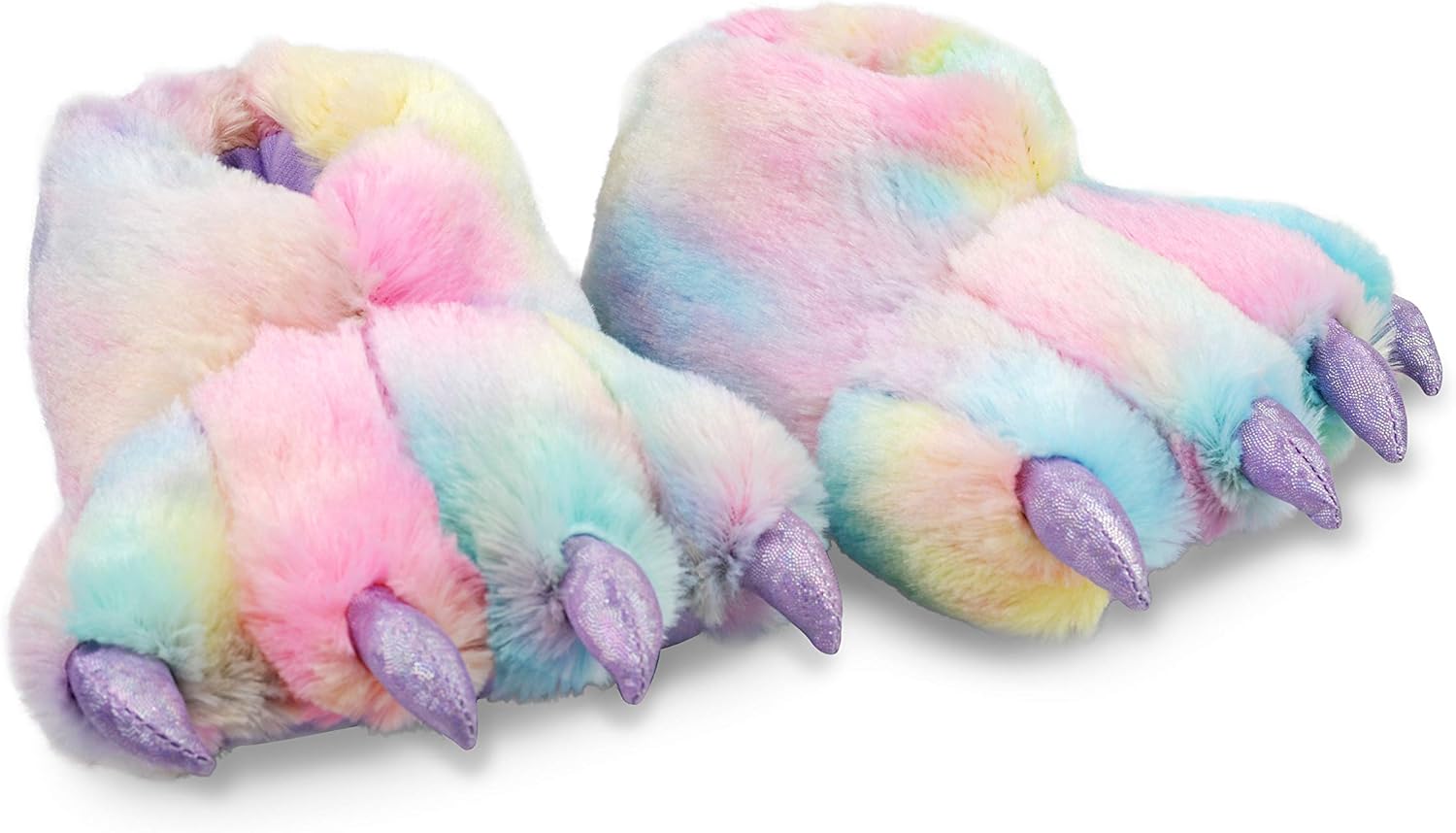 rainbow monster feet slippers