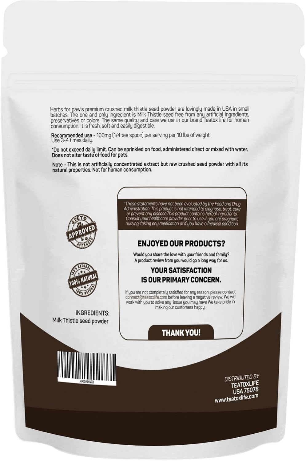 milk thistle powder for dogs