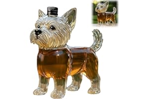 Dog Whiskey Decanter –2026 NEW Clear Glass Norwich Terrier Wine Bottle, 350ml Drink Dispenser Decor | Container for Family Ga