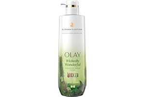 Olay Body Wash for Women, Wickedly Wonderful Elphaba’s Edition, Intensely Hydrating & Renewing, Pro-Hyaluronic Acid Serum with Vitamin B3, For All Skin Types, Cashmere Woods & Lime Scent, 20 fl oz