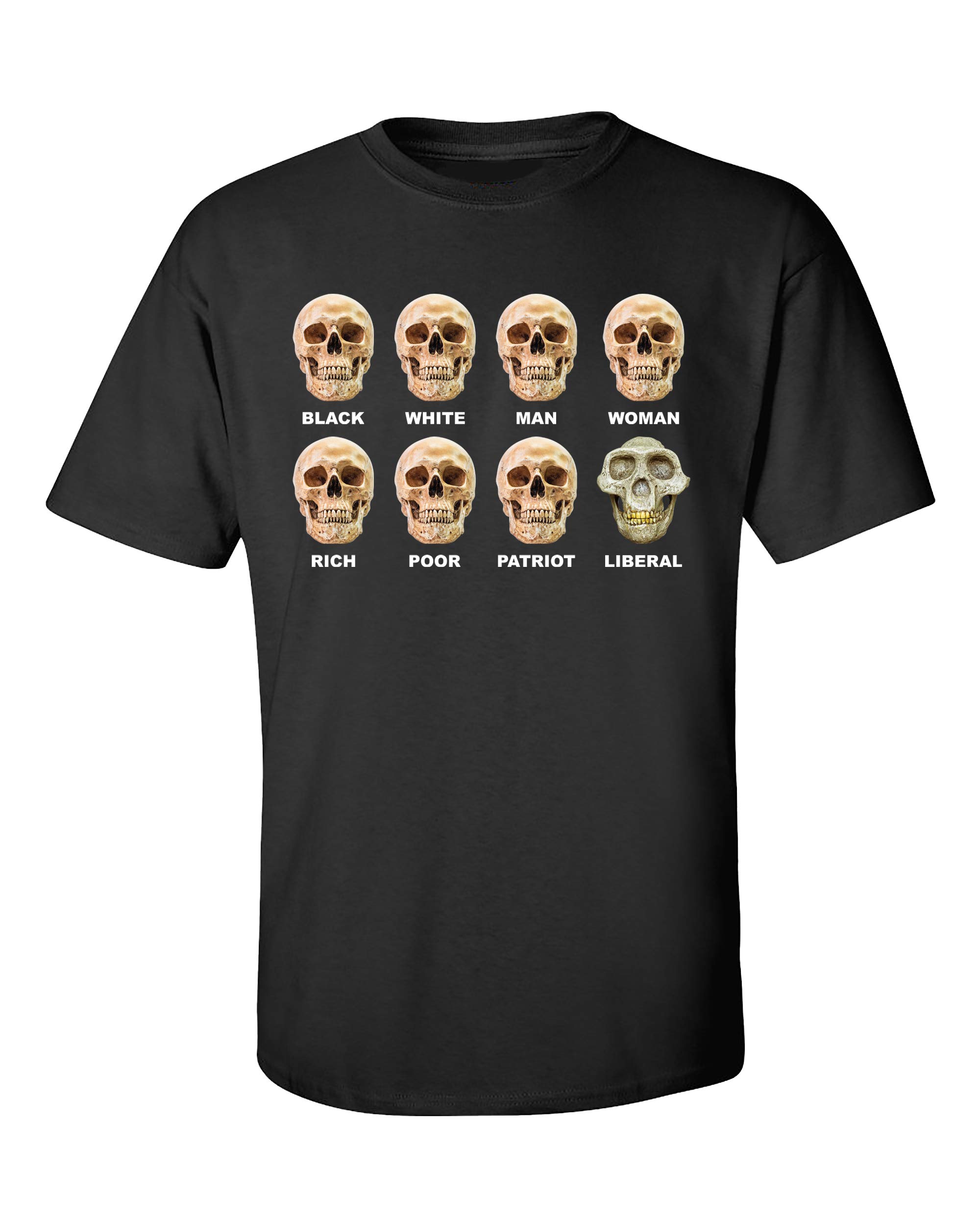 Funny Political Liberal Skull Adult Unisex Short Sleeve T Shirt 7705