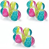 Fun Express Pool Toys Beach Balls, 12 Pack, Kids Ages 4-8 | Tropical Inflatable Ball Set, Summer Water Toys for Pool Party Games &amp; Beach Party Decorations, Luau Hawaiian Party Favors