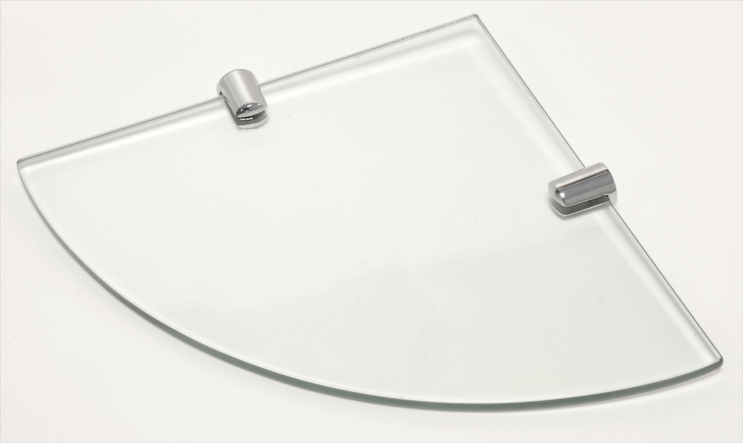cabinetsforbathrooms6mm Corner Glass Shelf With Two Chrome Finish Brackets 250mm x 250mm Toughened Safety