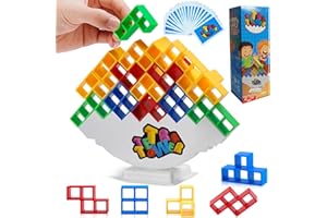 CERBONNY 32 Pcs Tetra Tower Balance Stacking Game, Board Game for 1-4 Players Family Games, Parties, Travel Kids & Adults Toys