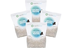 EarthKind Stay Away Moths - Moth Deterrent for Closet, Pantry & More - DIY Pest Control Pouches for Moths - with Cedarwood Oil & Geranium Oil - 4-Pack