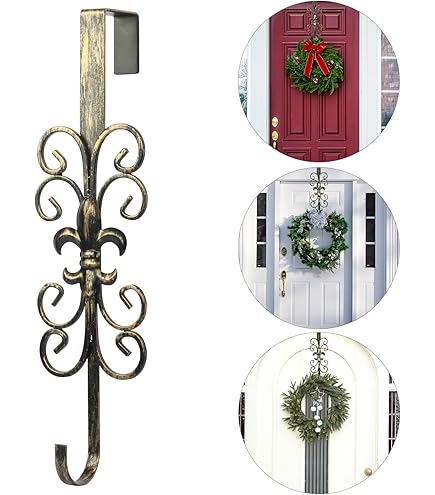 Door Wreath Hanger 2-Pack Fleur De Lis Wreath Hangers