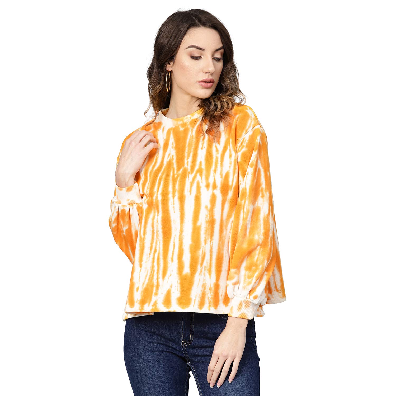 yellow and white tie dye sweatshirt