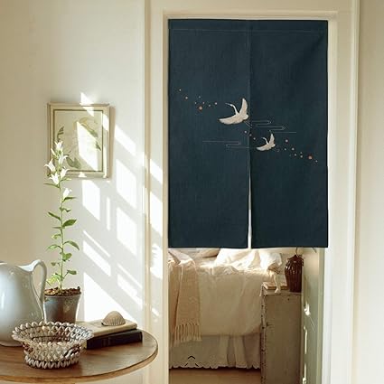 Amazon Com Ofat Home Design Japanese Doorway Curtain Dark Blue
