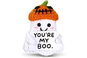 AMBREGRISSUN Christmas Stocking Stuffers for Women Men Wife Husband- Valentines Day Gifts for Him Her Boyfriend Girlfriend, You Are My Boo Handmade Crochet Ghost, Anniversary Romantic I Love You Gift for Couple