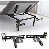 Headboard Brackets for Metal Bed Frame, Heavy Duty Headboard Attachment Kit with Hardware, Adjustable Headboard/Footboard Extension Brackets for Twin, Full, Queen, King Beds, 2 Pack (Black)