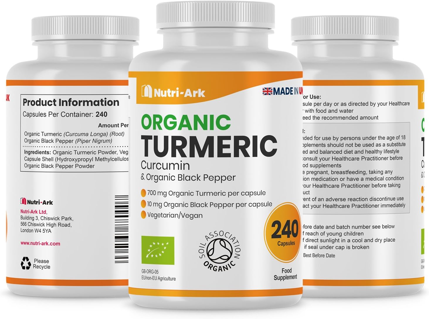 Organic Turmeric and Black Pepper Capsules 700 mg, High Strength Tumeric Supplement - Image 5