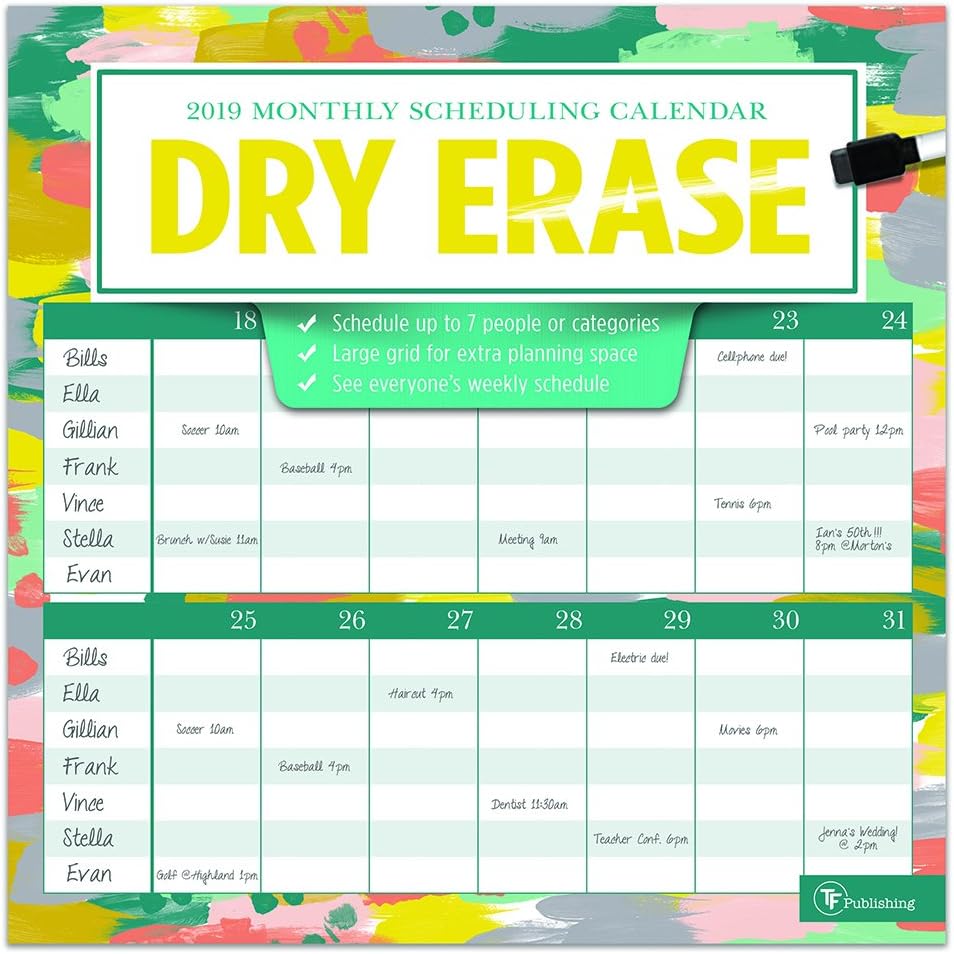 Dry Erase 2019 Calendar