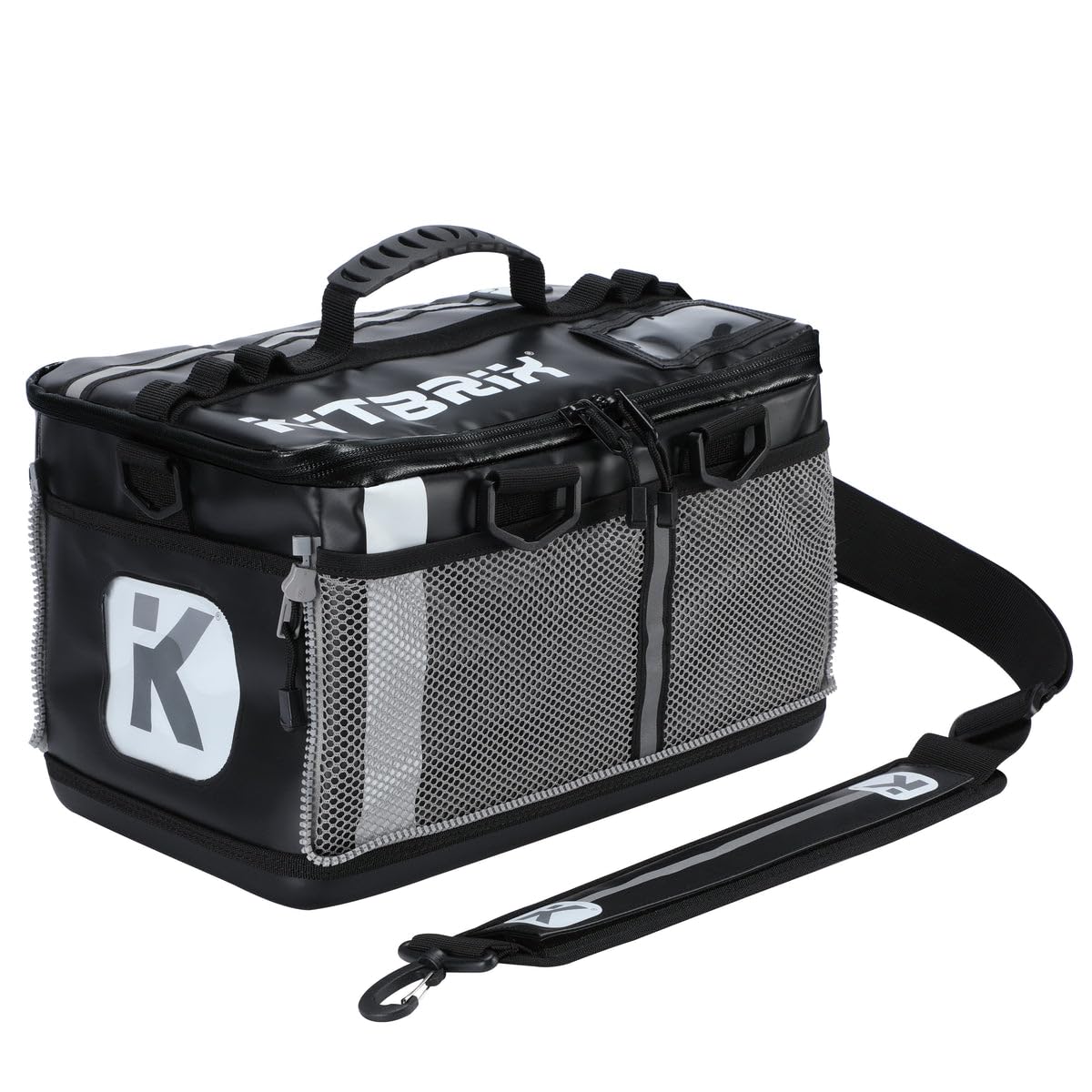 KitBrix Waterproof Gym Duffel Bag, Under Seat Cabin Bag 39x24x24 - Solid Reinforced Base - Built for Wet & Muddy Kit - Multi-Use: Swimming, Football, Camping, Travel, Triathlon Transition Bag