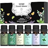 MISIJI Essential Oils Set Top 6 Aromatherapy-Essential Oils for Diffuser for Home,Air Freshening Diffuser Oils Scents for Aromatherapy,Laundry,Candle&Soap Making,Humidifiers 6 X 10ML