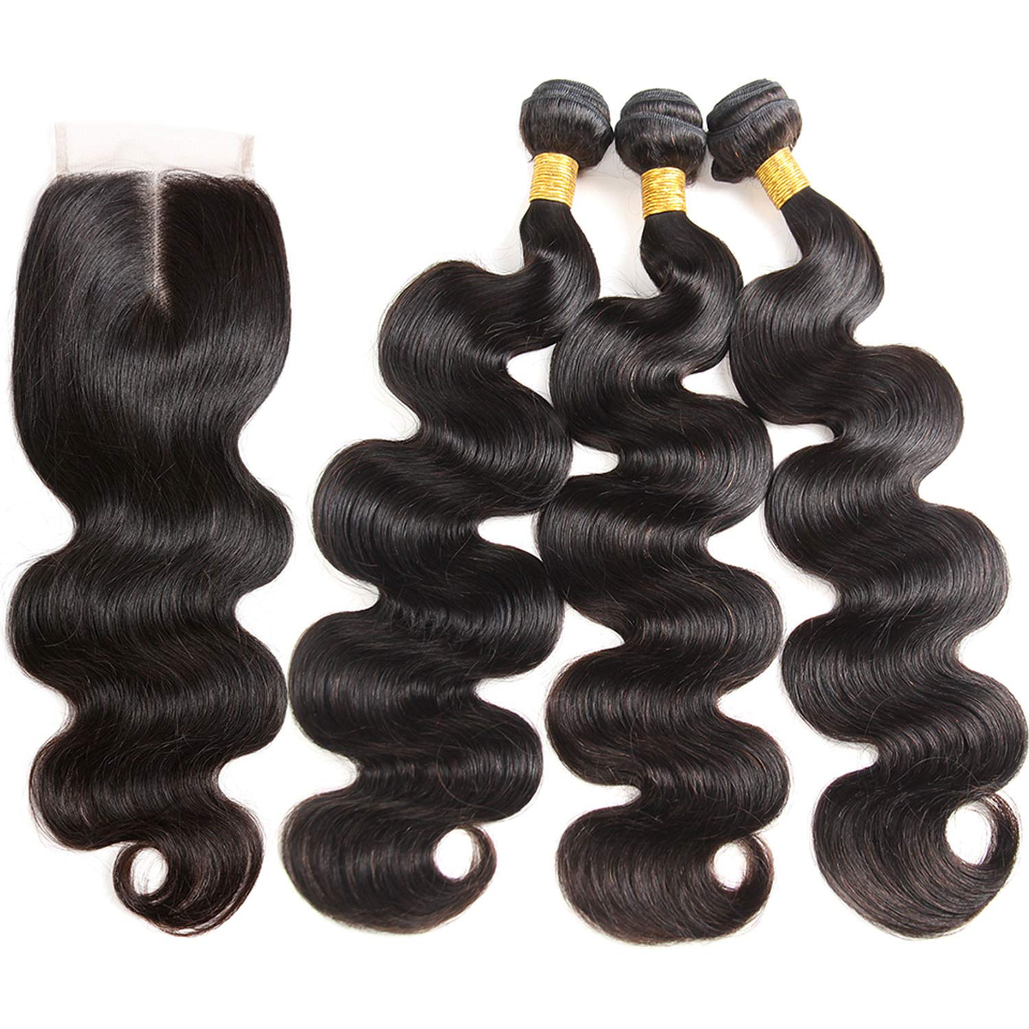 Amazon Com Body Wave Bundles With Closure Hair Weave Bundles
