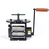 GEMKIT 130mm Manual Jewelry Rolling Mill Machine, Black Rolling Mill - Combination Jewelry Crafting Tool, Jewelry Press Combination Rolling Mill Machine 4:1 Gear Ratio HH-RM02A