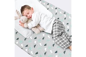 SPRINGSPIRIT Potty Training Bed Pad - 100% Waterproof, Twin & Toddler Bed Wetting Protection, Reusable, Non Slip, Easy to Change, Washable, Grey