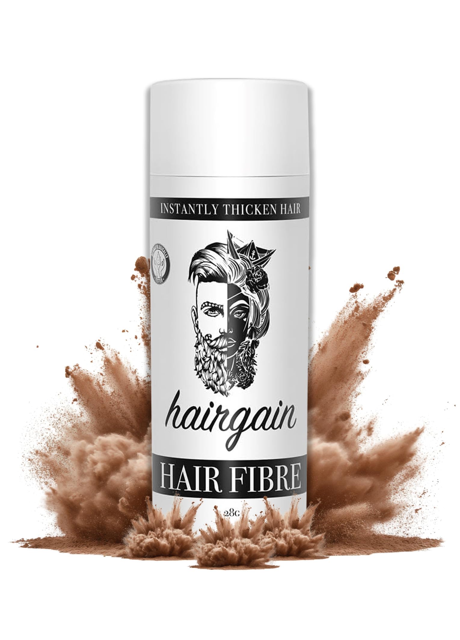 HAIRGAIN HAIR FIBRE for Thinning - 28g Bottle - Conceals Hair Loss Instantly - Light Brown