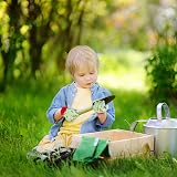 OSDUE 3 Pairs Kids Gardening Gloves Non Slip PVC Dots Breathable Flexible view 5