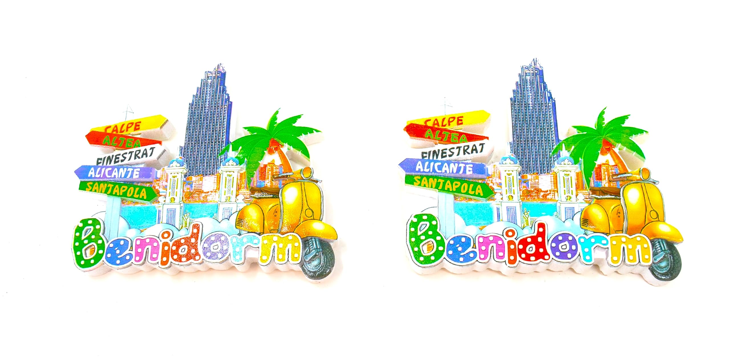 2 x Alicante Altea Benidorm Santa Pola Calpe Finestrat Flamenco Spanish Flag Spanish Fan