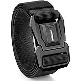FAIRWIN Tactical Belt Men, 1.5" Stretch Nylon Web Military Hiking Rigger Work Belts with Quick-Release Seatbelt Buckle