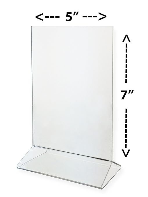 Marketing Holders Sign Holder, 5x7 Acrylic Table Top Tent Clear Display Card
