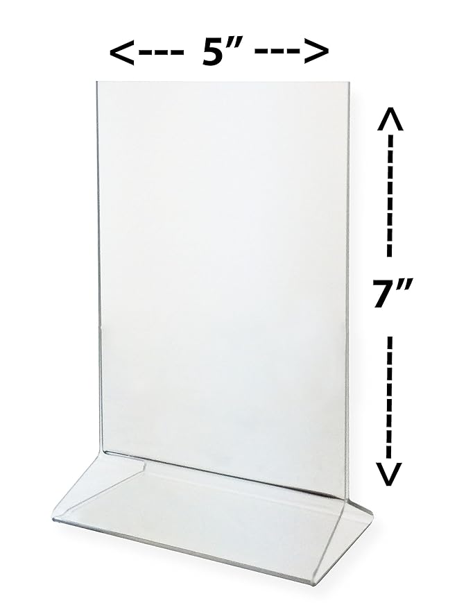 Marketing Holders Sign Holder, 5x7 Acrylic Table Top Tent Clear Display Card