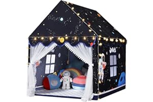 Wilwolfer Space Kids Tent Indoor: Mat, Star Lights - Kids Play Tent Space Decorations for Toddlers - Astronaut Toys Rocket Sh
