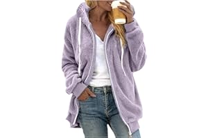 HUCHPI Winter Loose Long-Sleeved Hoodies 2023 Fleece Jacket With Pockets Women Coat Outerwear Fall Fashion Top