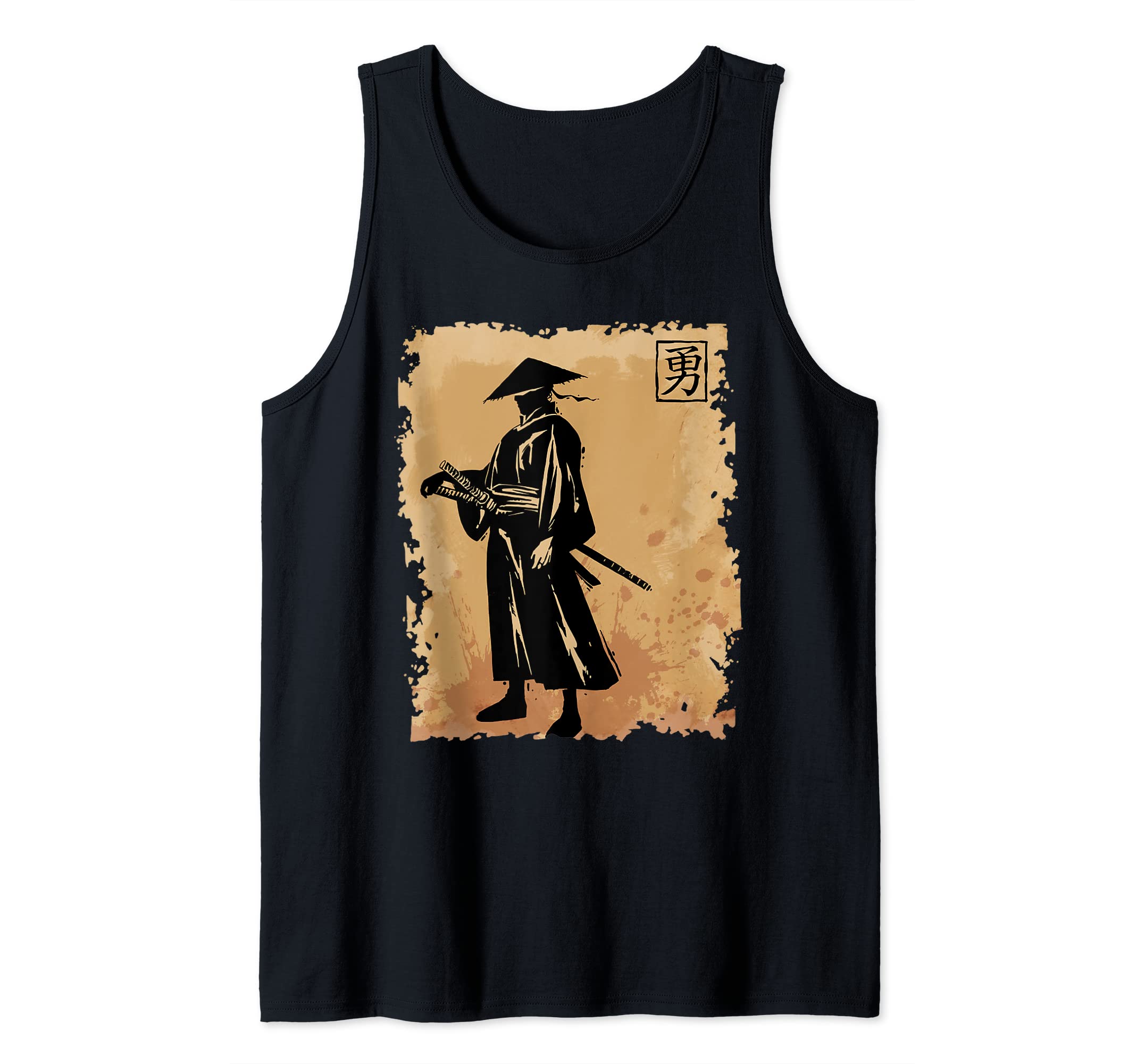 Japanese Samurai Papyrus Japan Calligraphy Warrior Bushido Tank Top