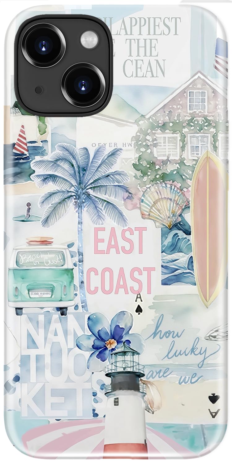 LUMARKE for iPhone 13 Mini Case Cute,Aesthetic Coqueete Collage Costal Beachy Girly Shell,Compatible with Magsafe,Trendy Cool Retro Western Girly Protective Slim Phone Cover for Women Girls