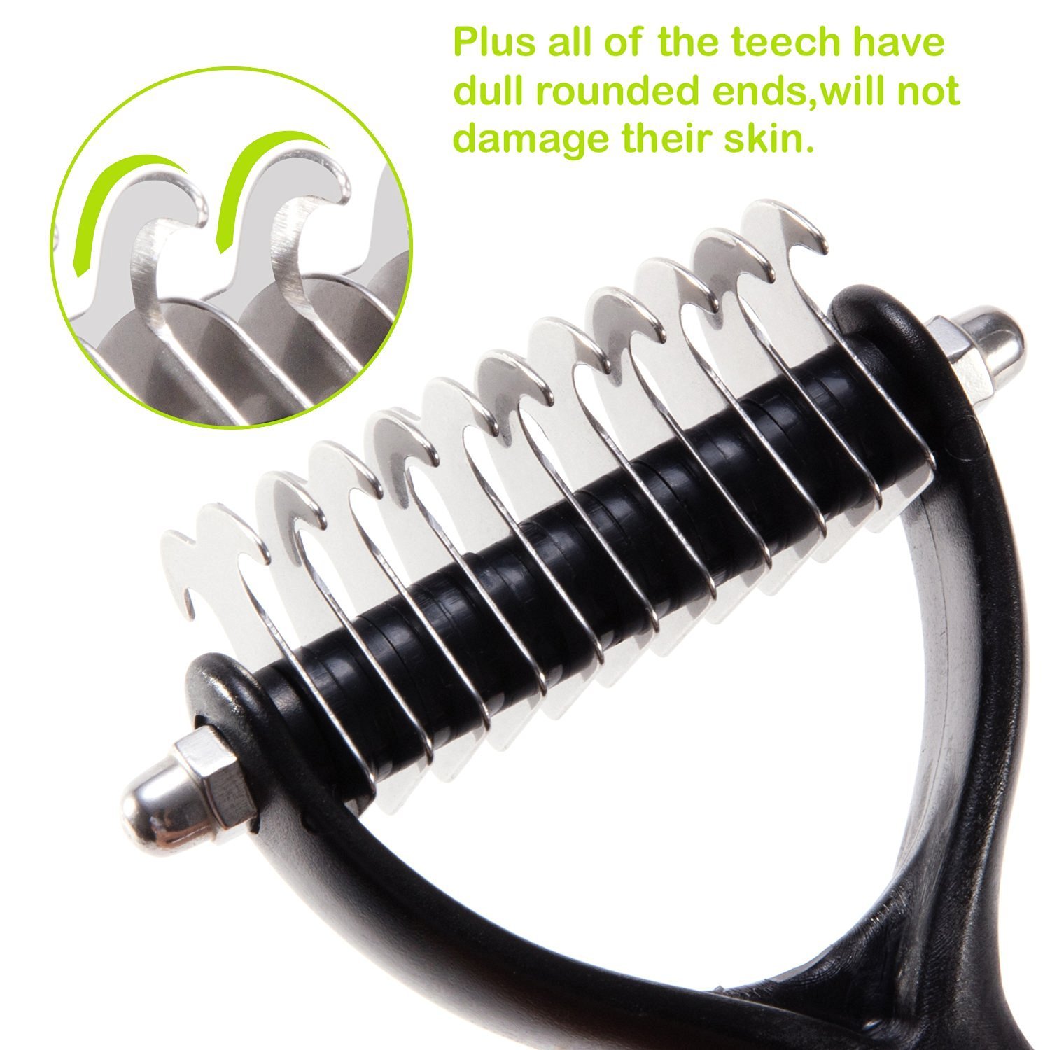 [Dematting Comb]CELEMOON Pet Rake, Dual Sided 6 + 11 Teeth, Professional Pet Undercoat Dematting Comb Fur Grooming Rake Knot Cutter for Cats & Dogs, Pink