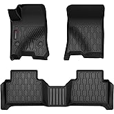 AUTOBULL Floor Mats Compatible with 2023 2024 2025 2026 Chevy Colorado/GMC Canyon Crew Cab, All Weather TPE Floor Liners, Custom Fit Car mats, 1st & 2nd Row, Black