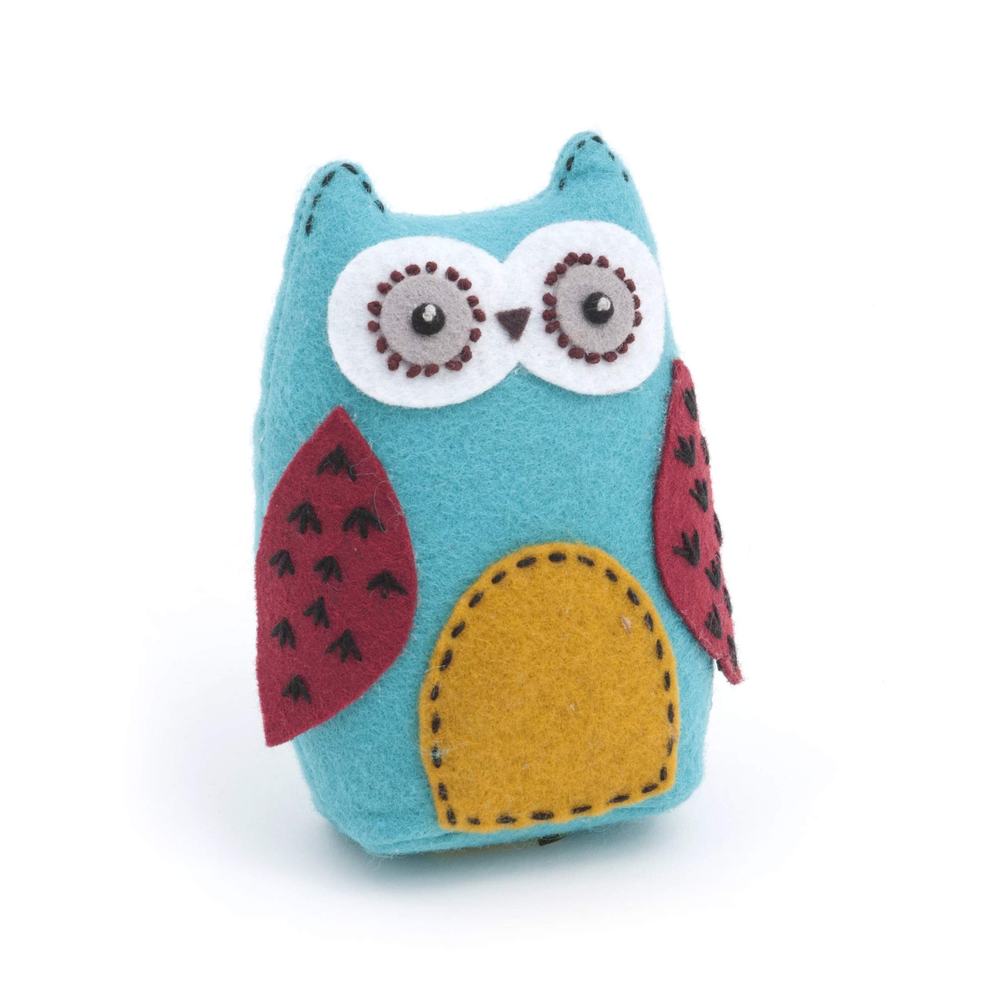 Hobby Gift PCO 95 Owl Sewing Pincushion with Soft Cotton Fabric Cushion Pin Patchwork Holder Arts Crafts & Sewing, Multi-Coloured, 12 x 8.5 x 4.5cm