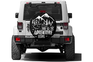 Delerain Spare Tire Cover with Backup Camera Hole Mountains Wheel Covers Waterproof Dust-Proof UV Sun Universal Fit for RV Trailer RV SUV Truck (18 Inch for Diameter 32"-34")