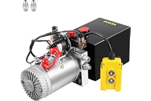 VEVOR Hydraulic Pump 4 Quart Double Acting 12V DC with Metal Oil Reservoir Power Unit for Dump Trailer Car Lifting