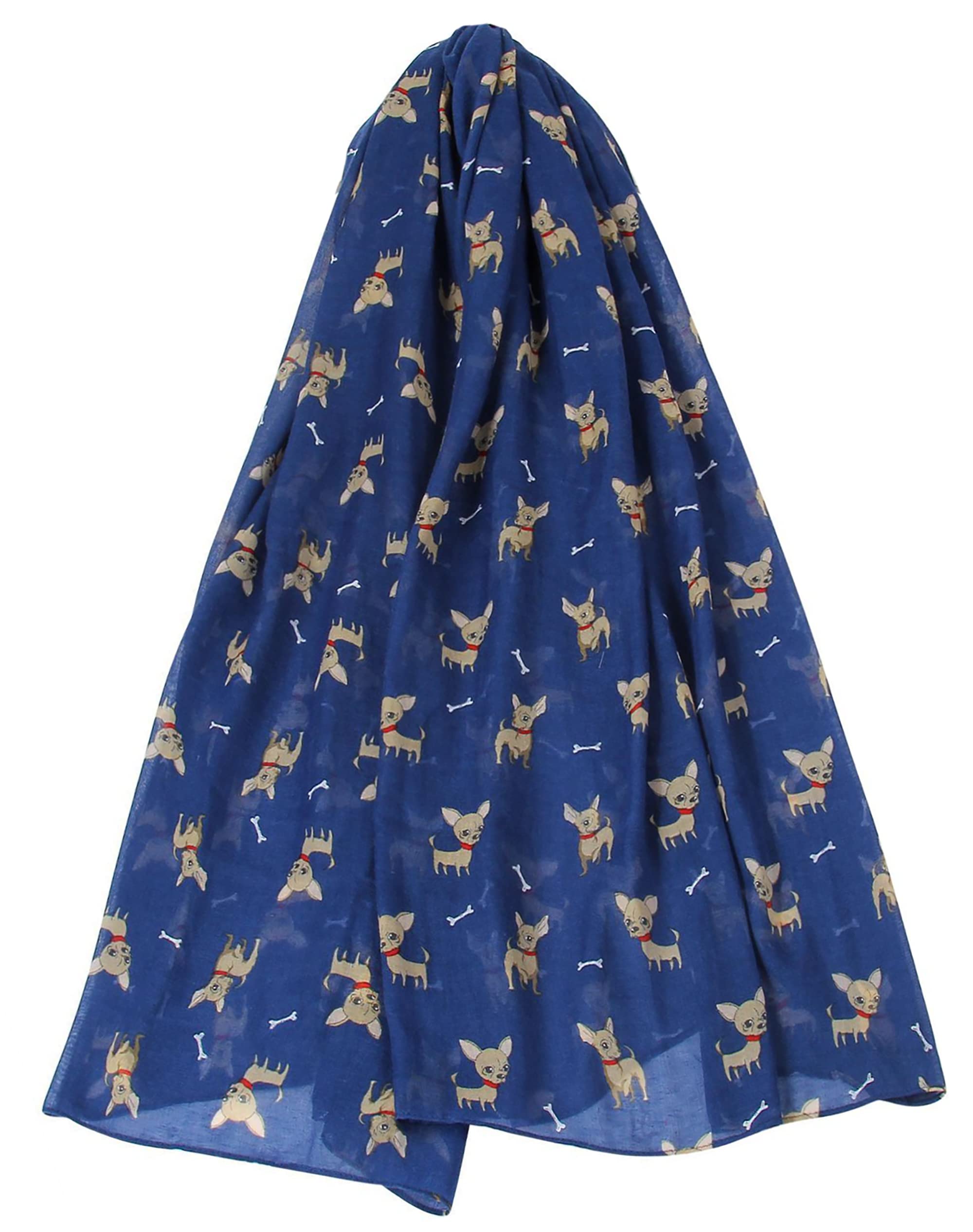 GFM® Animal Print Scarf - Chihuahua Dogs (DCN) (Navy Blue) (FS-CHI-131-A-GHNL)